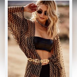 12th tribe Exile Black Vegan Leather Bandeau